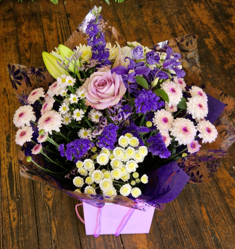 Purple Aqua Handtied