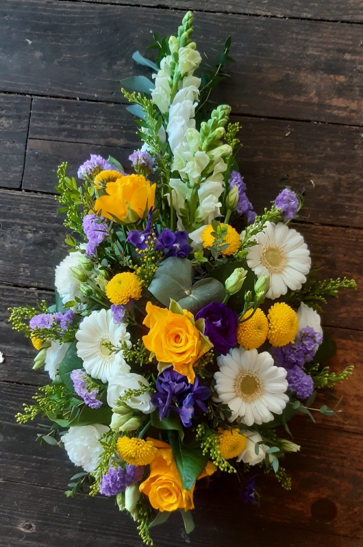 Yellow, White and Purple Single Ended Spray