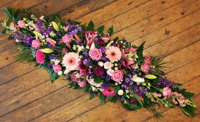 Pink and Purple Coffin Spray