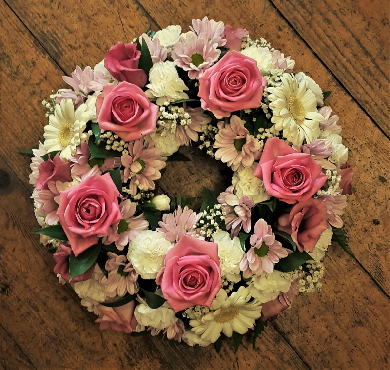Pink and White Wreath