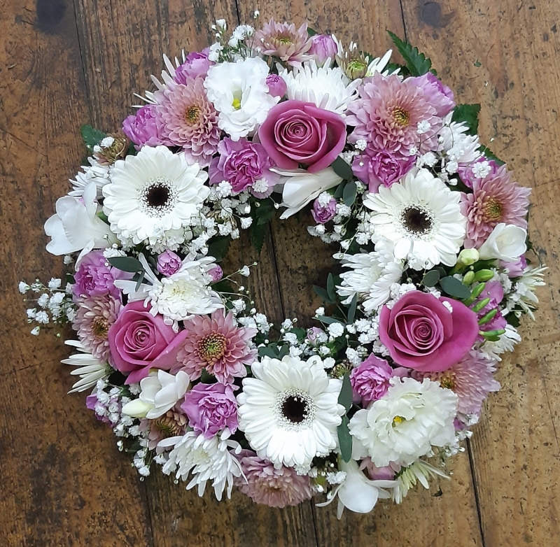Pink and White Wreath