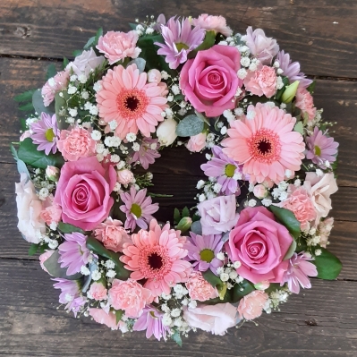 Pink and White Wreath