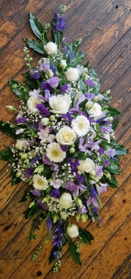 Purple, Lilac and White Coffin Spray