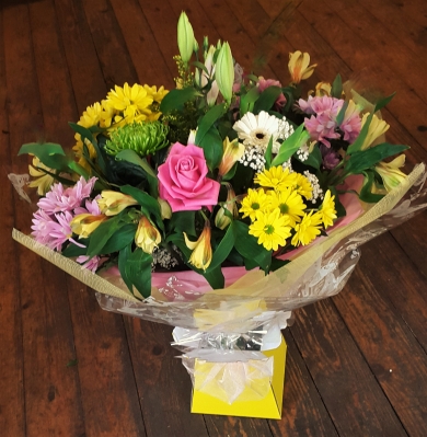 Yellow and Pink Aqua Handtied
