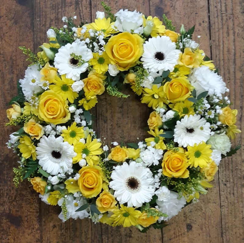 Yellow and White Wreath