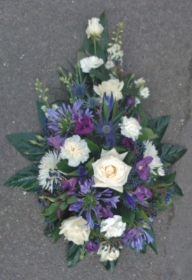 Blue, Purple and White Single Ended Spray