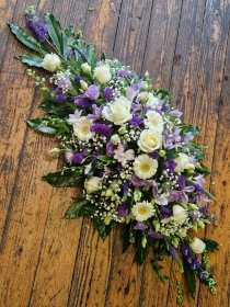 Purple, Lilac and White Coffin Spray