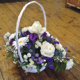 Purple, Blue and White Basket