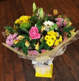 Yellow and Pink Aqua Handtied